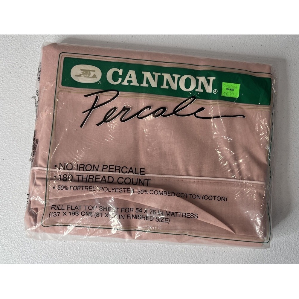 Cannon Percale‎ Full Flat Top Sheet Mauve